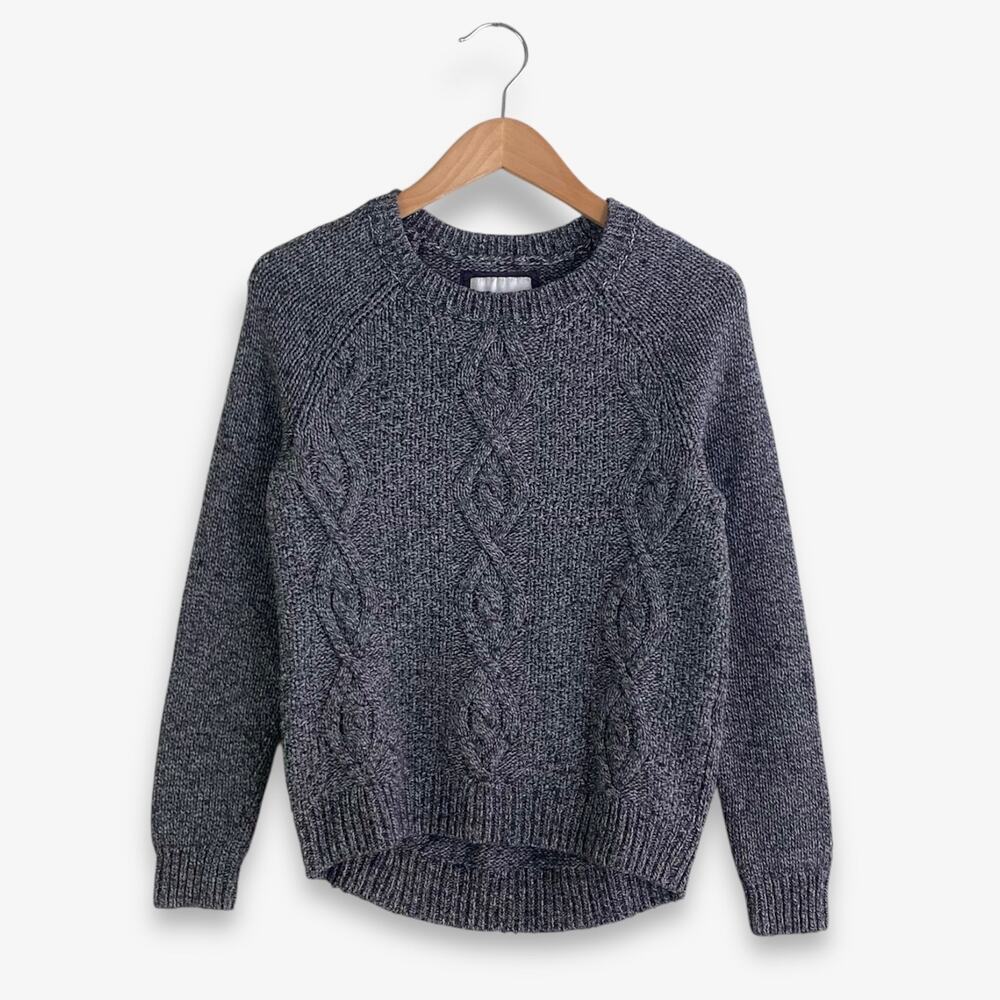 H&M L.O.G.G. Women’s Sweater Crewneck Cable Knit Gray XS